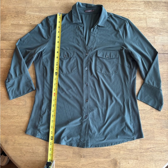 J. McLaughlin Olive Green Shirt - Picture 2 of 5
